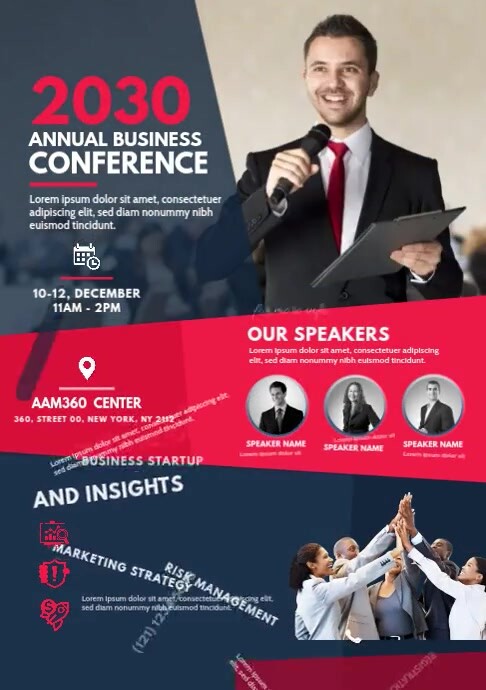Pink & Grey Business Conference Corporate Video A4 template
